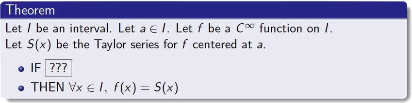 Statement of an incomplete theorem